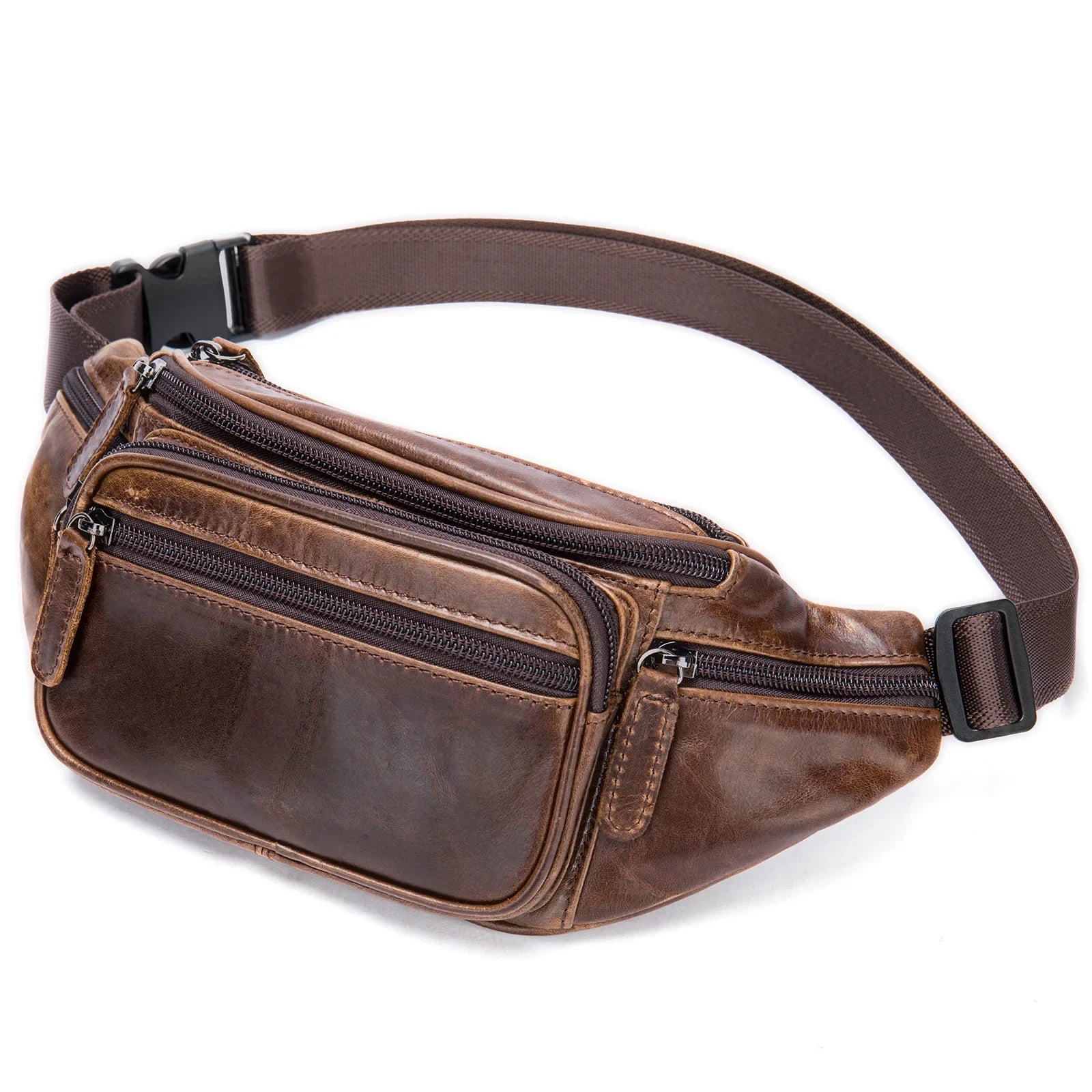 Femlion Leather Waist Bag: Stylish Sling Chest Pack for Men and Women