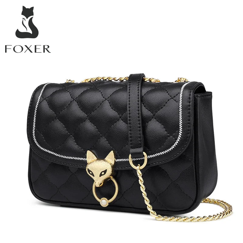 Femlion Elegant Chain Shoulder Bag | Small Diamond Lattice Crossbody Messenger Bag