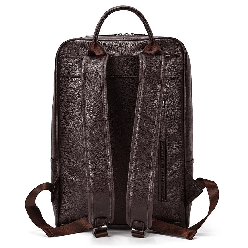 Femlion Top Layer Cowhide Leather Backpack: Unique Double Shoulder Bag