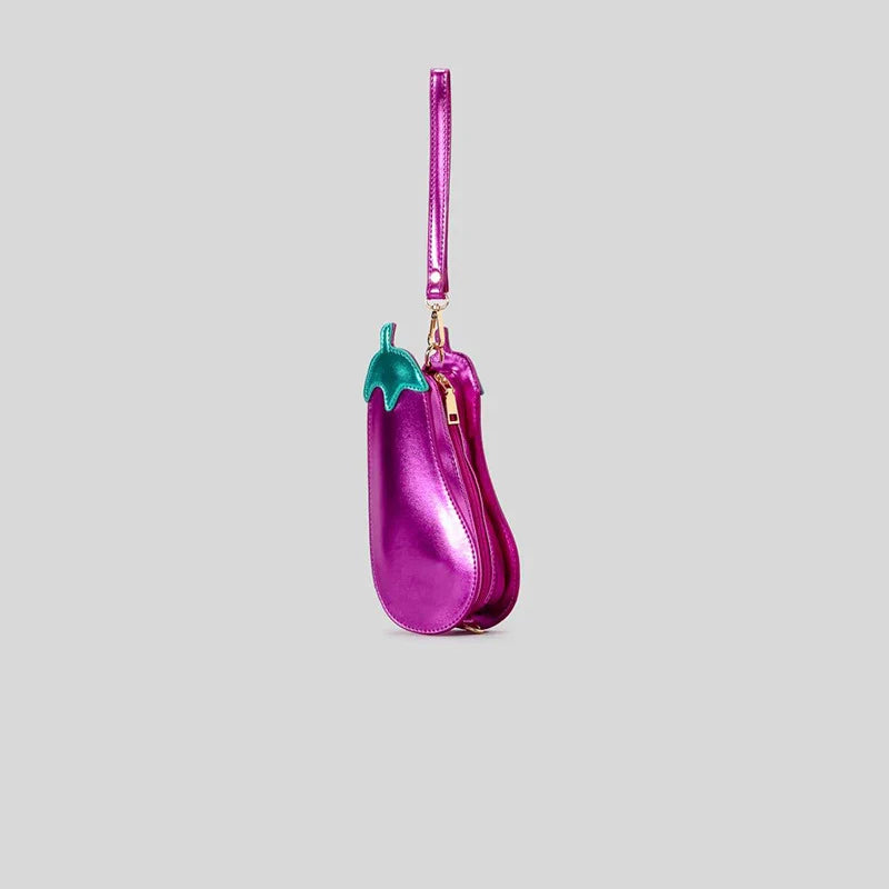 Femlion Cute Eggplant Design Shoulder Bag Crossbody Crossbody Purse Clutch