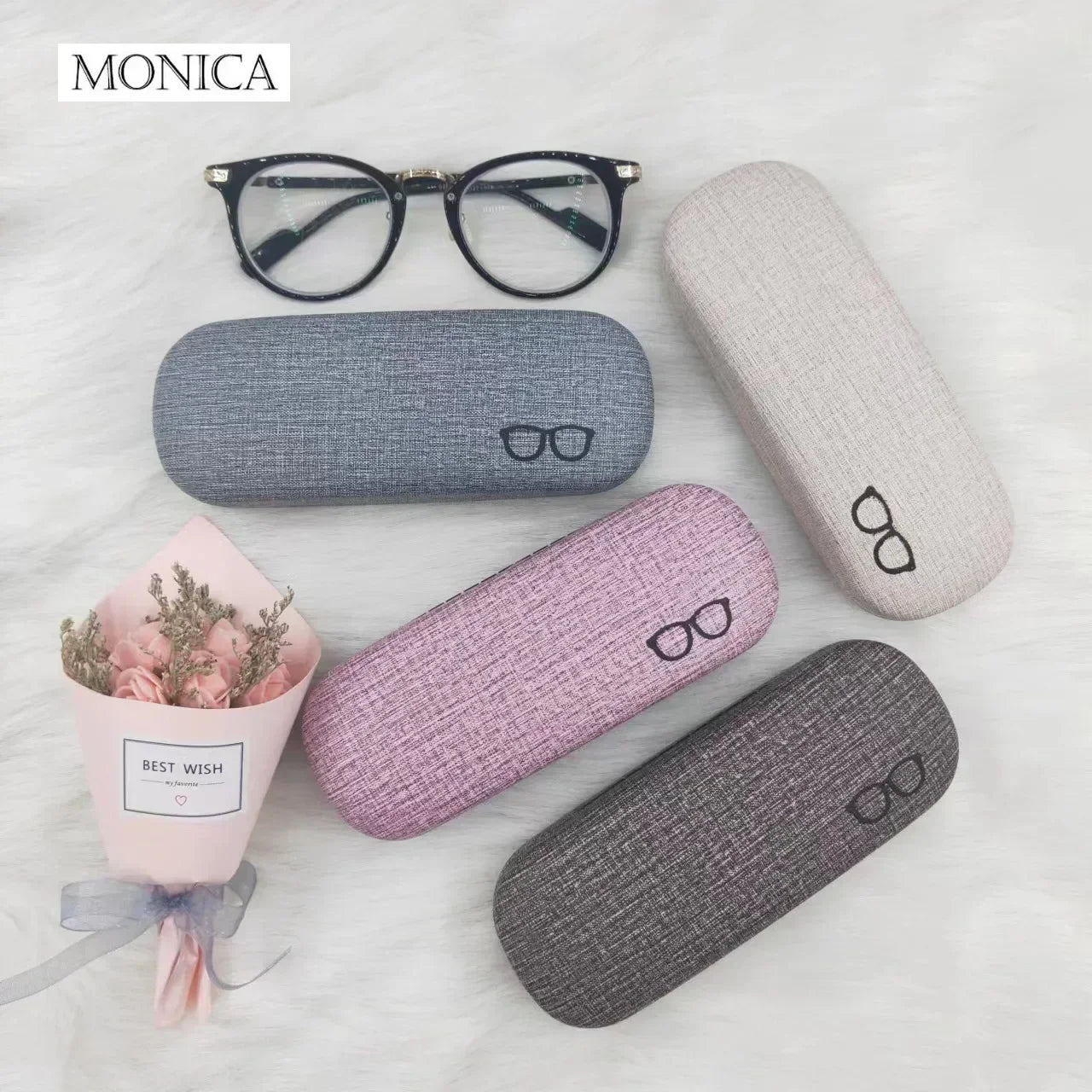 Femlion Linen Eyewear Glasses Case Protective Cover Shell for Sunglasses Eyeglasses