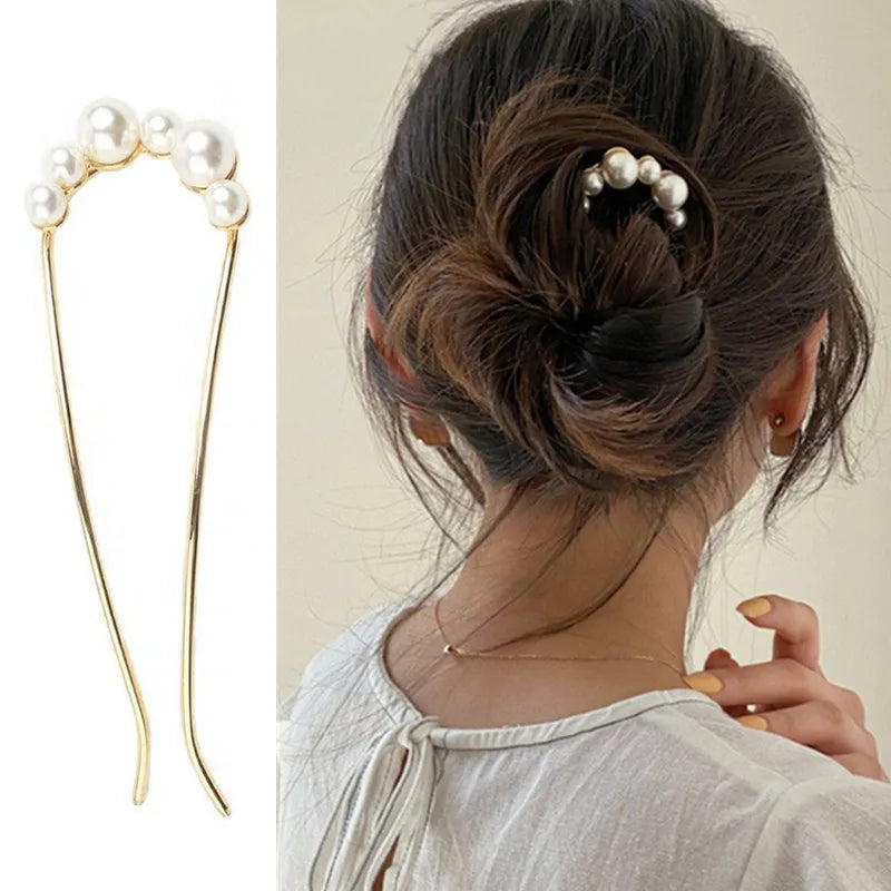 Femlion Pearl Alloy Waved Hair Clips Set Bobby Pins Barrettes Bridal Wedding Accessories