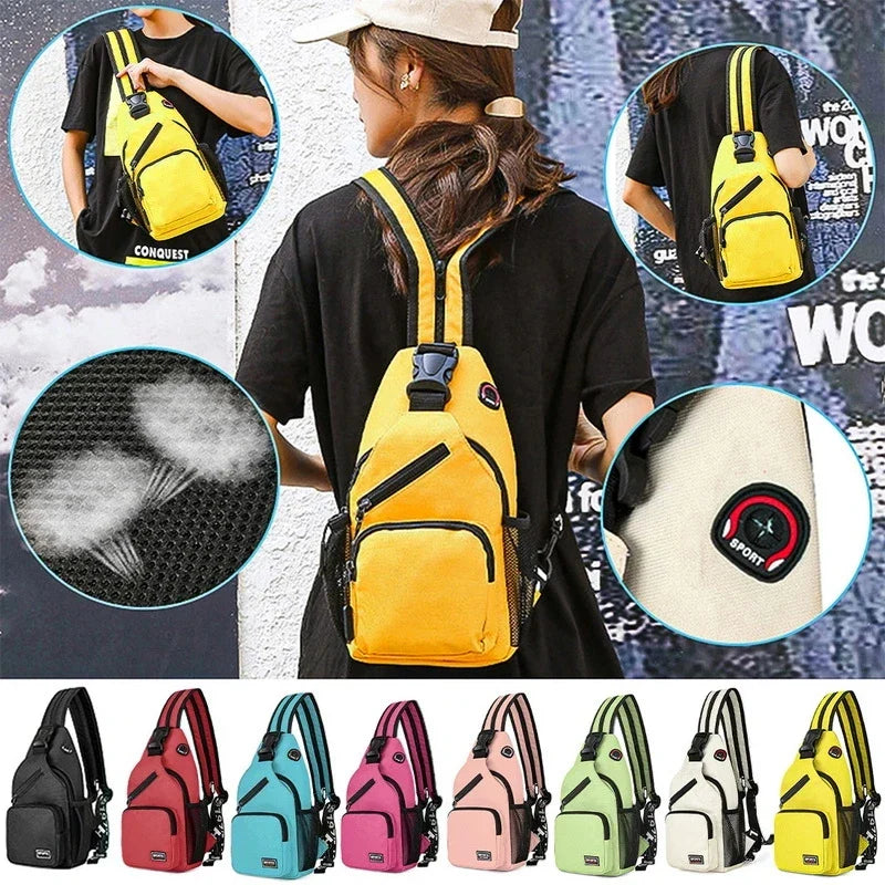 Femlion Waterproof Sling Chest Backpack Crossbody Shoulder Bag Male Female Banana Pocket