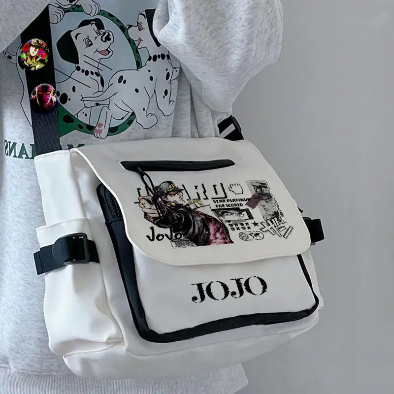 Femlion JOJ Adventus Shoulder Bag Black White Crossbody with Badges