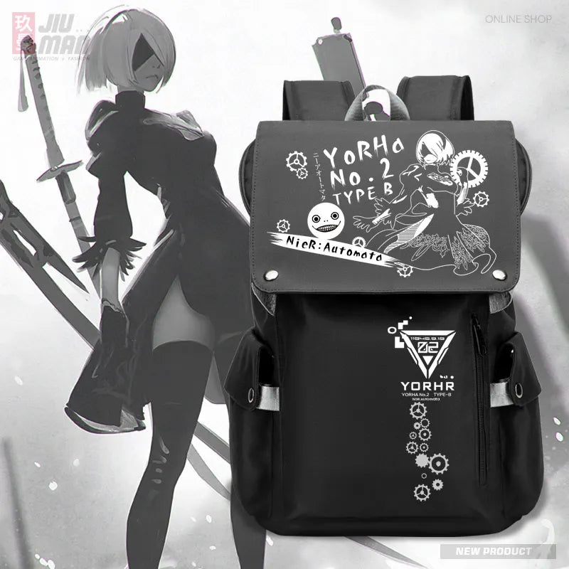 Femlion NieR:Automata Backpack Rucksack Student School Anime Computer Travel Bag