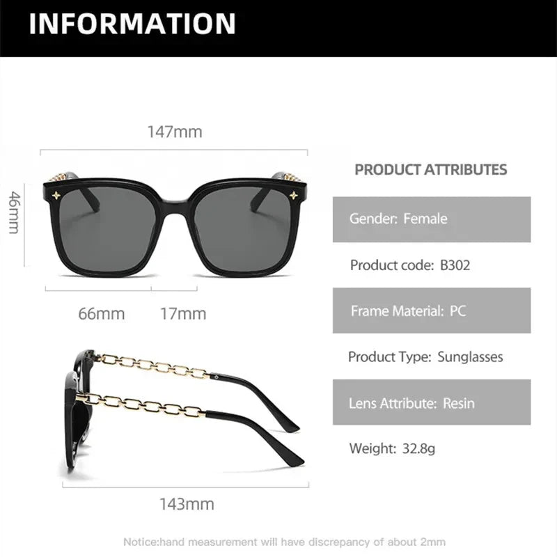 Femlion Vintage Square Polarized Sunglasses - Black Mirror UV400 Gradient Lens