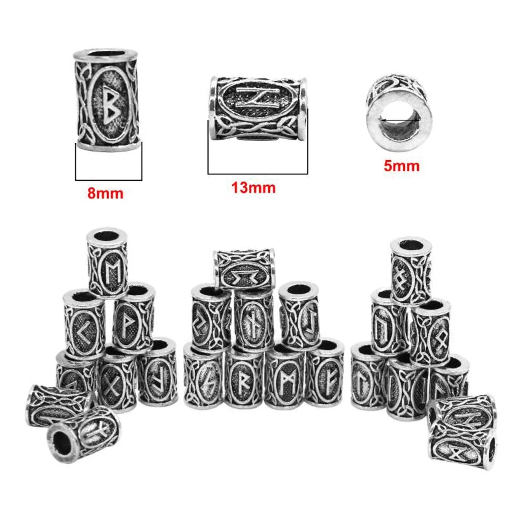 Femlion Viking Dreadlock Beads 3D Charms Hair Clip Hair Styling Tool 24pcs