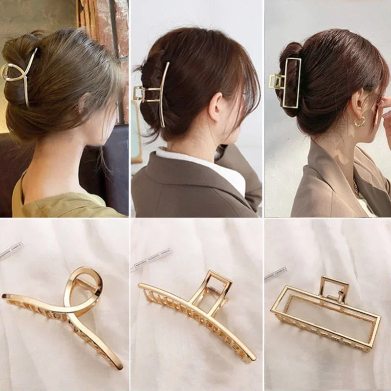 Femlion Gold Butterfly Hair Claw: Elegant Geometric Hair Clip for Women & Girls