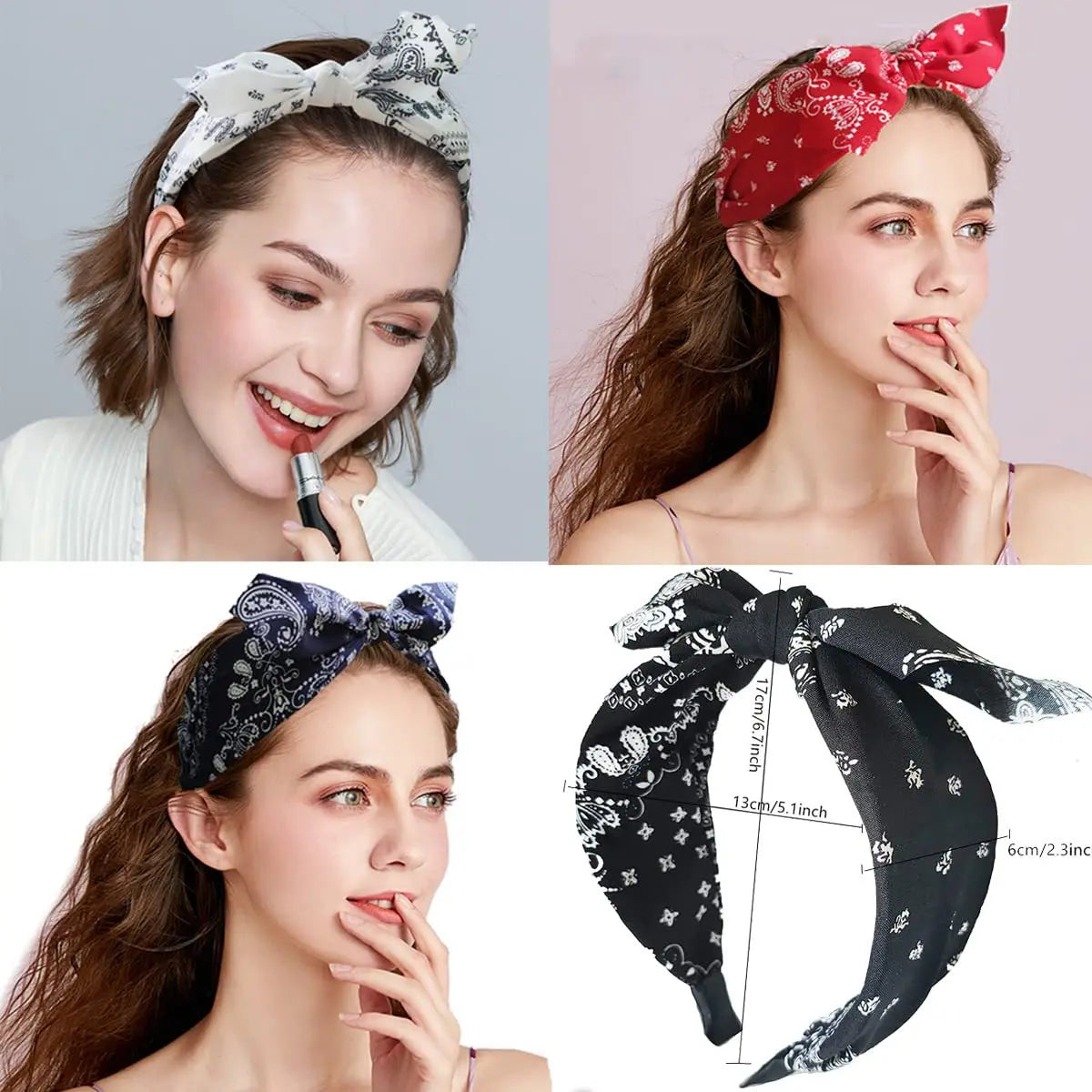 Femlion Cute Rabbit Ear Turban Headwrap Hair Band for Girls Women