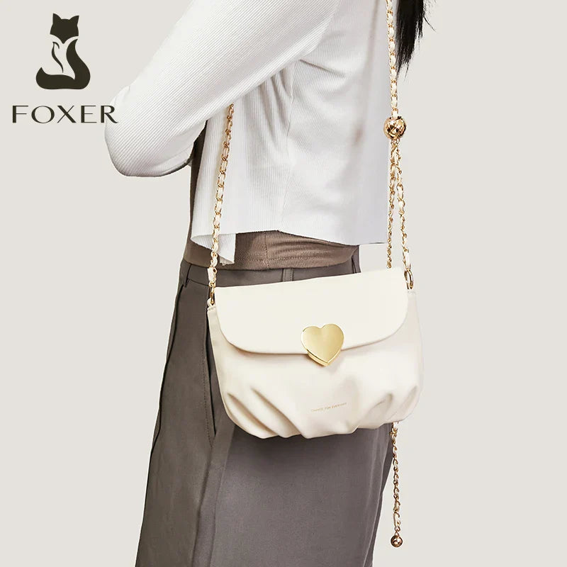 Femlion Adjustable Chain Messenger Bag - Fashionable Crossbody Shoulder Bag