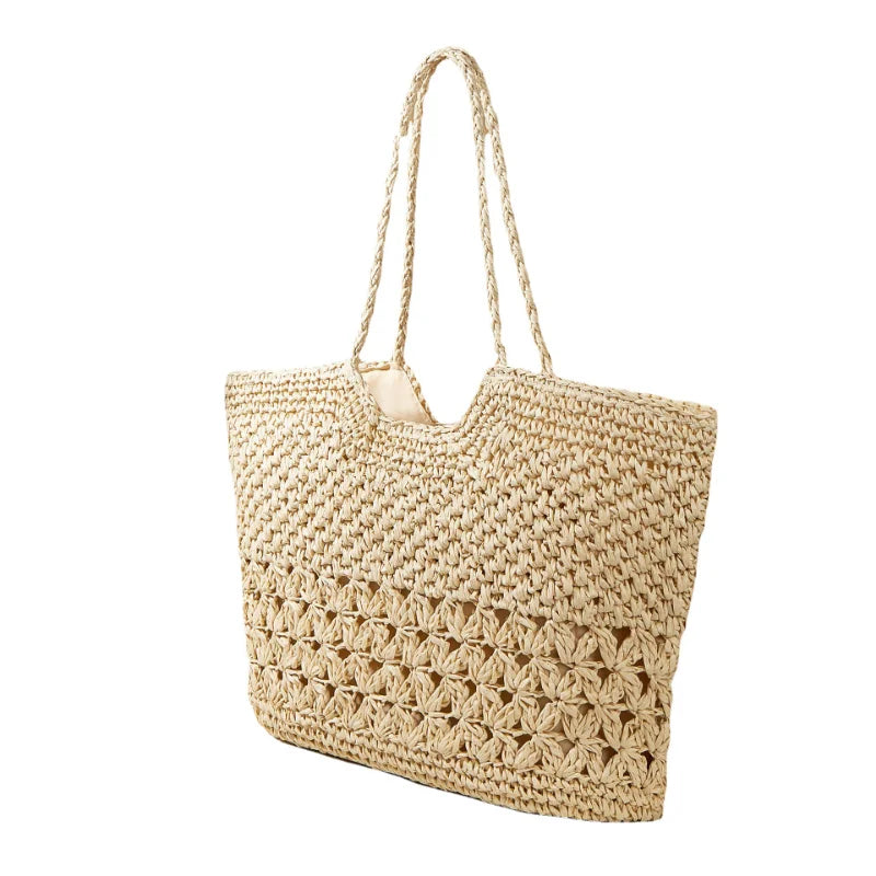 Femlion Straw Woven Bag Japanese Korean Beach Fashion Handbag