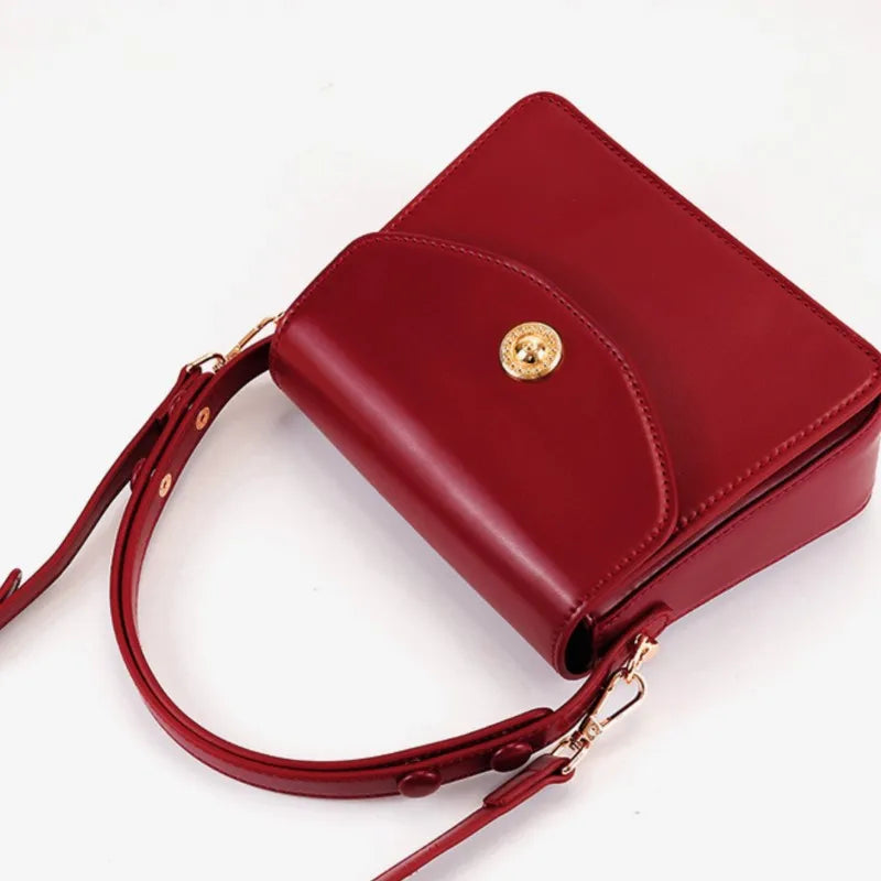 Femlion Red Party PU Leather Shoulder Bag Crossbody Luxury Designer Handbag