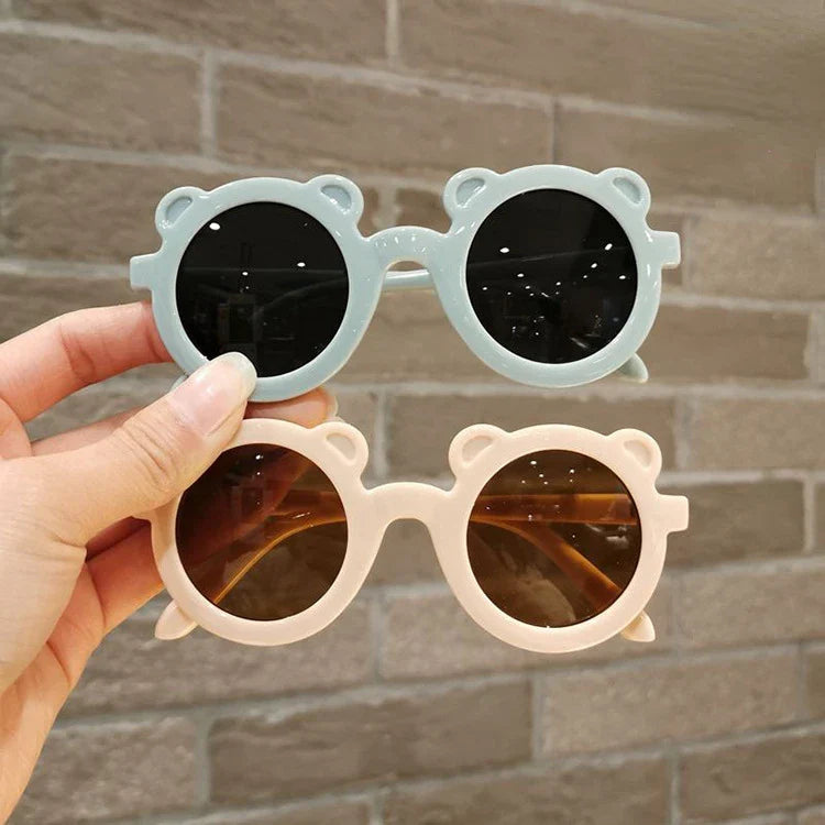 Femlion Bear Shape Kids Sunglasses Round Sun Glasses for Girls and Boys