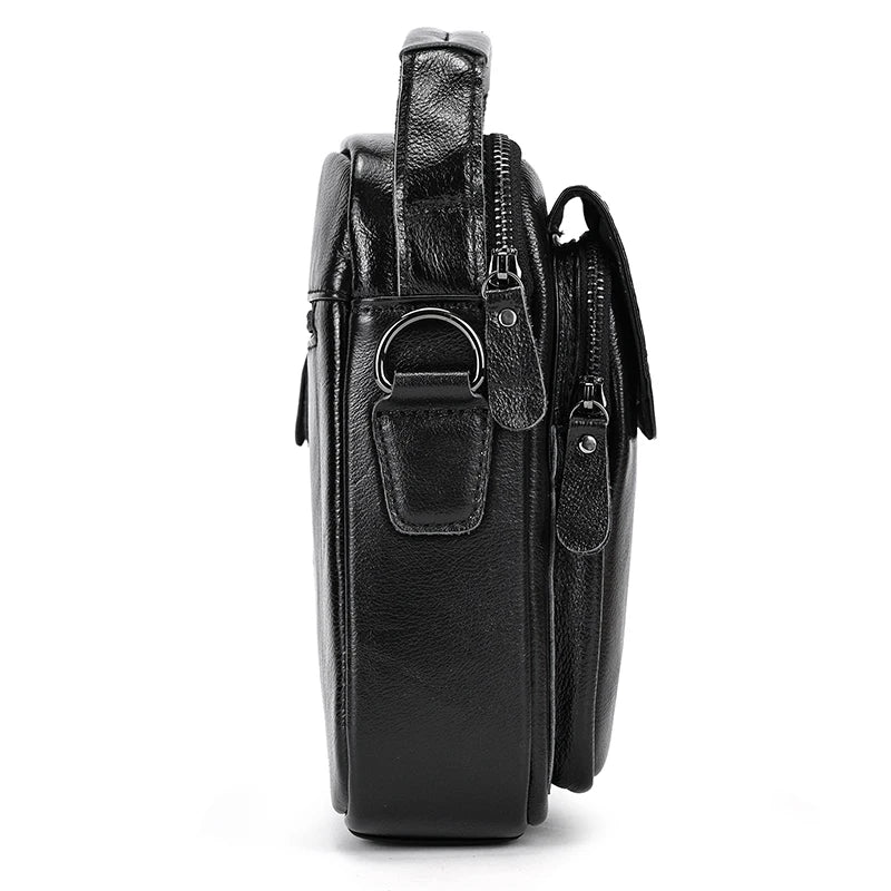 Femlion Men's Leather Small Shoulder Bag - Genuine Leather Crossbody Mini Sling Phone Bag