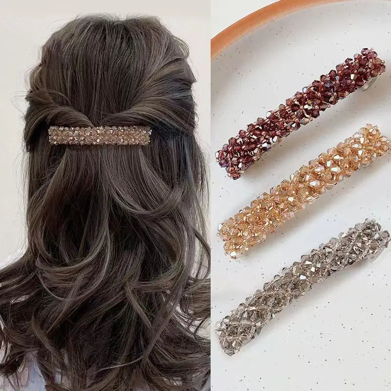 Femlion Crystal Spring Hair Clips - Elegant Rhinestone Barrettes for Women and Girls