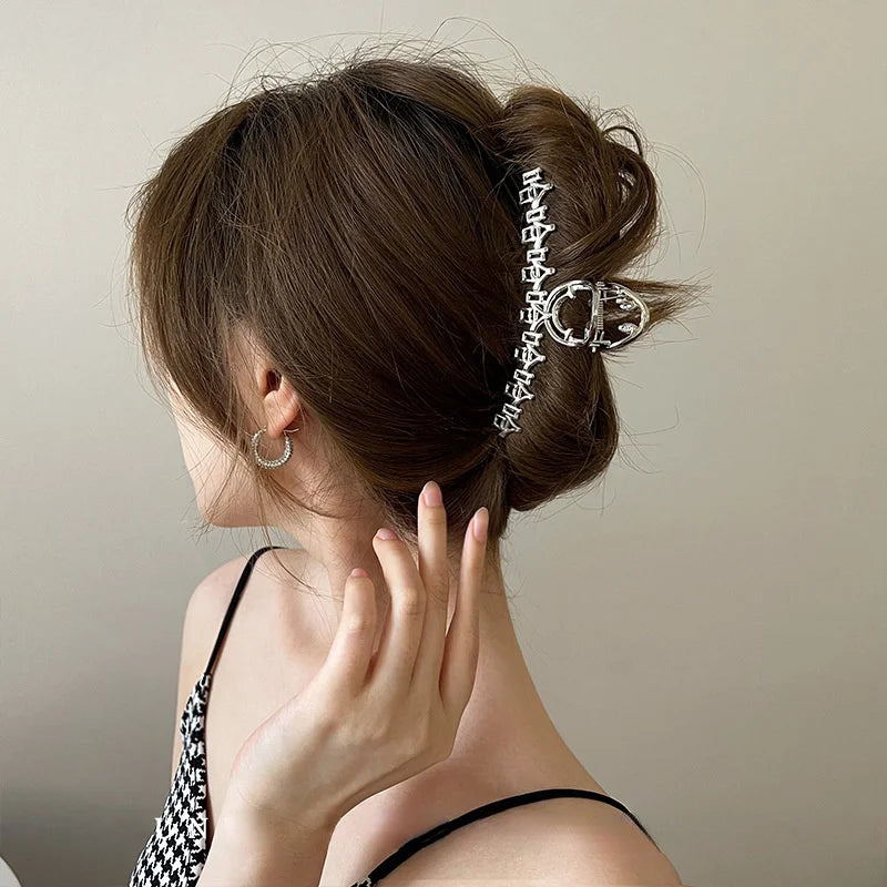 Femlion Punk Silver Hairpins Hair Claws Barrettes Hair Accessories