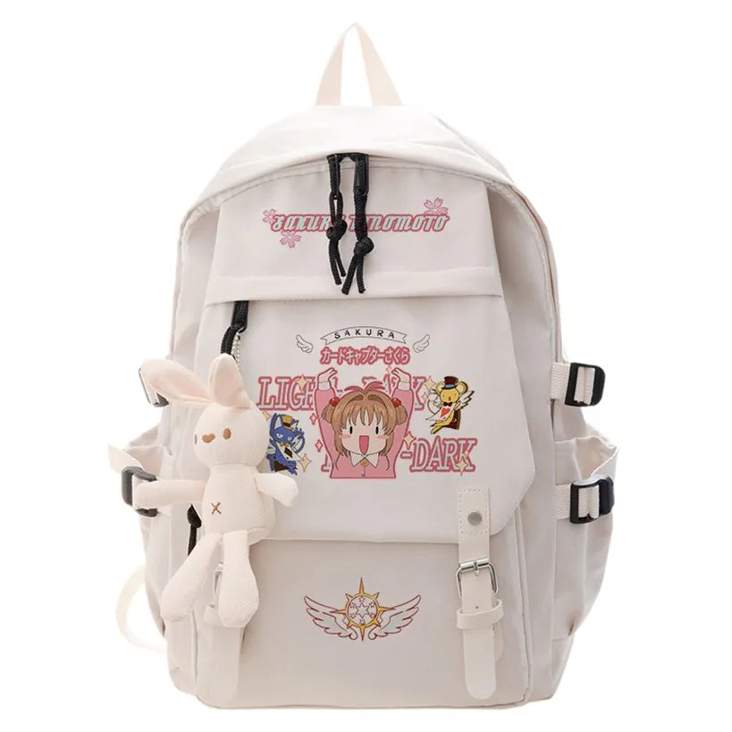 Femlion Card Captor Sakura Backpack for Teens - Schoolbag Book Bag Pocket School Students