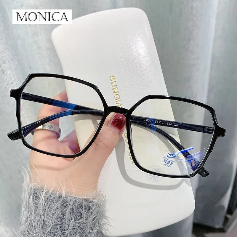 Femlion Square Anti Blue Light Computer Glasses Unisex Flat Lens Optical Eyewear