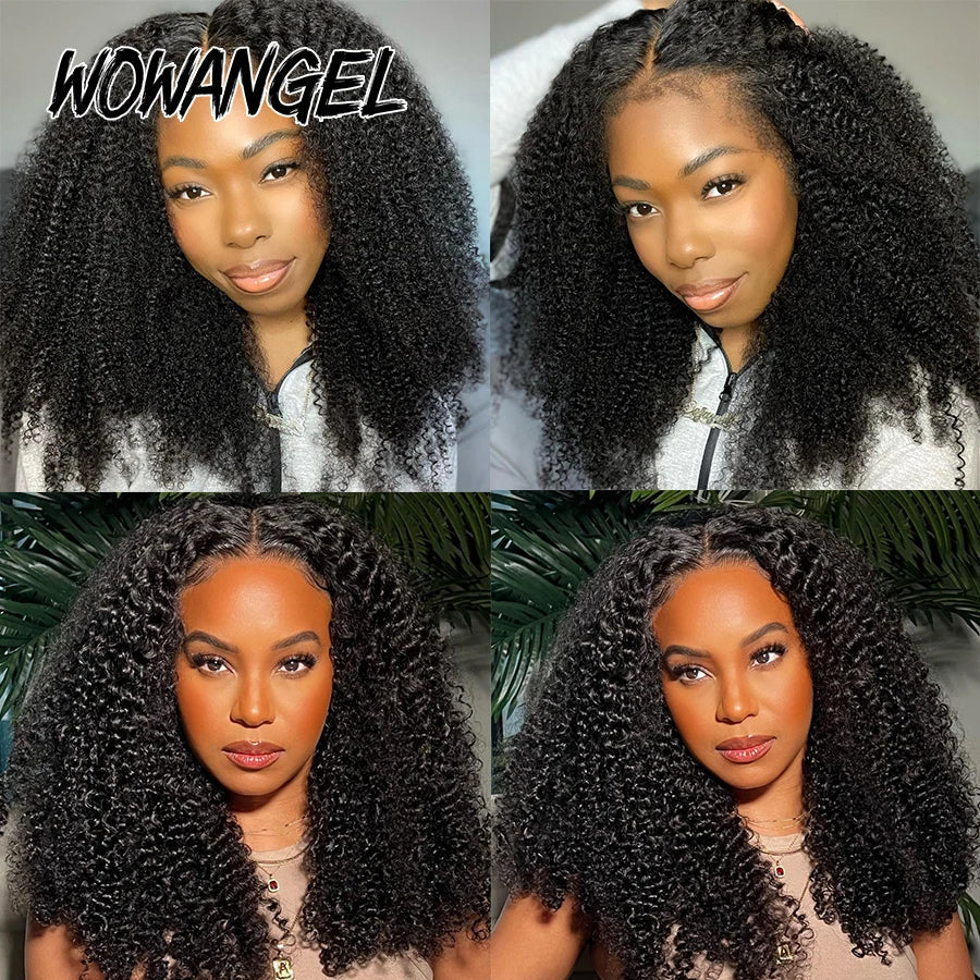 Femlion 13x6 HD Lace Afrokinky Curly Human Hair Wig Full Frontal L 13x4 Lace Wigs