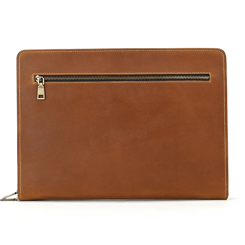 Femlion Retro Leather Clutch Bag: Multi-functional 11" Tablet & File Cover