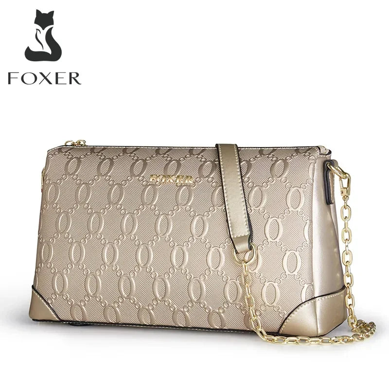 Femlion Luxury Pillow Shoulder Bag with Chain Strap - Square Leather Messenger Bag for Women