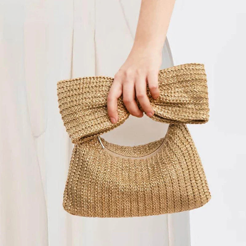 Femlion Bow Grass Woven Bag - 2024 New Hand Grab Trend.