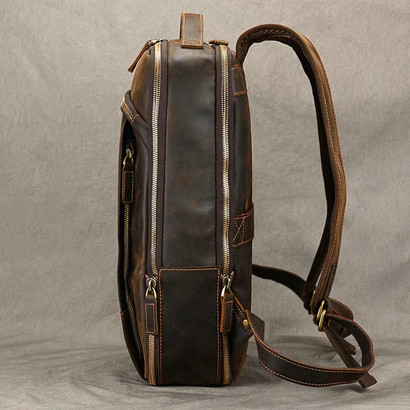 Femlion Vintage Leather Backpack for Men