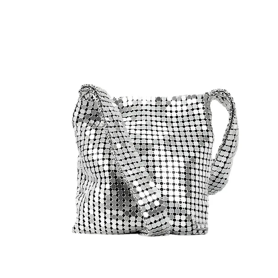 Femlion Metal Mesh Crossbody Bag: Designer Shinny Women's Shoulder Bag & Party Purse