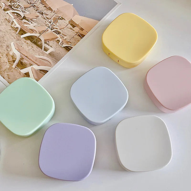 Femlion Glossy Solid Color Contact Lens Case: Mini Portable Box for Care and Storage