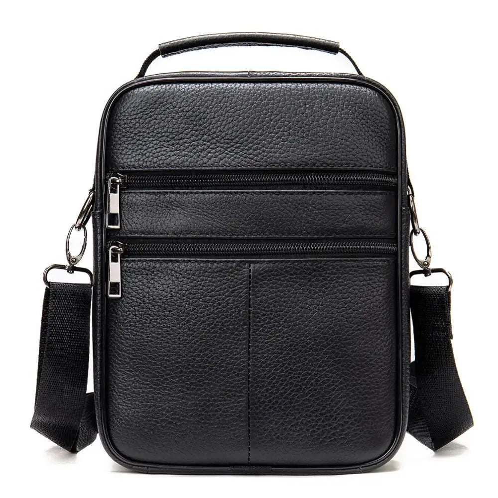 Femlion Leather Men's Messenger Bag for Camera iPad Crossbody Shoulder Handbag