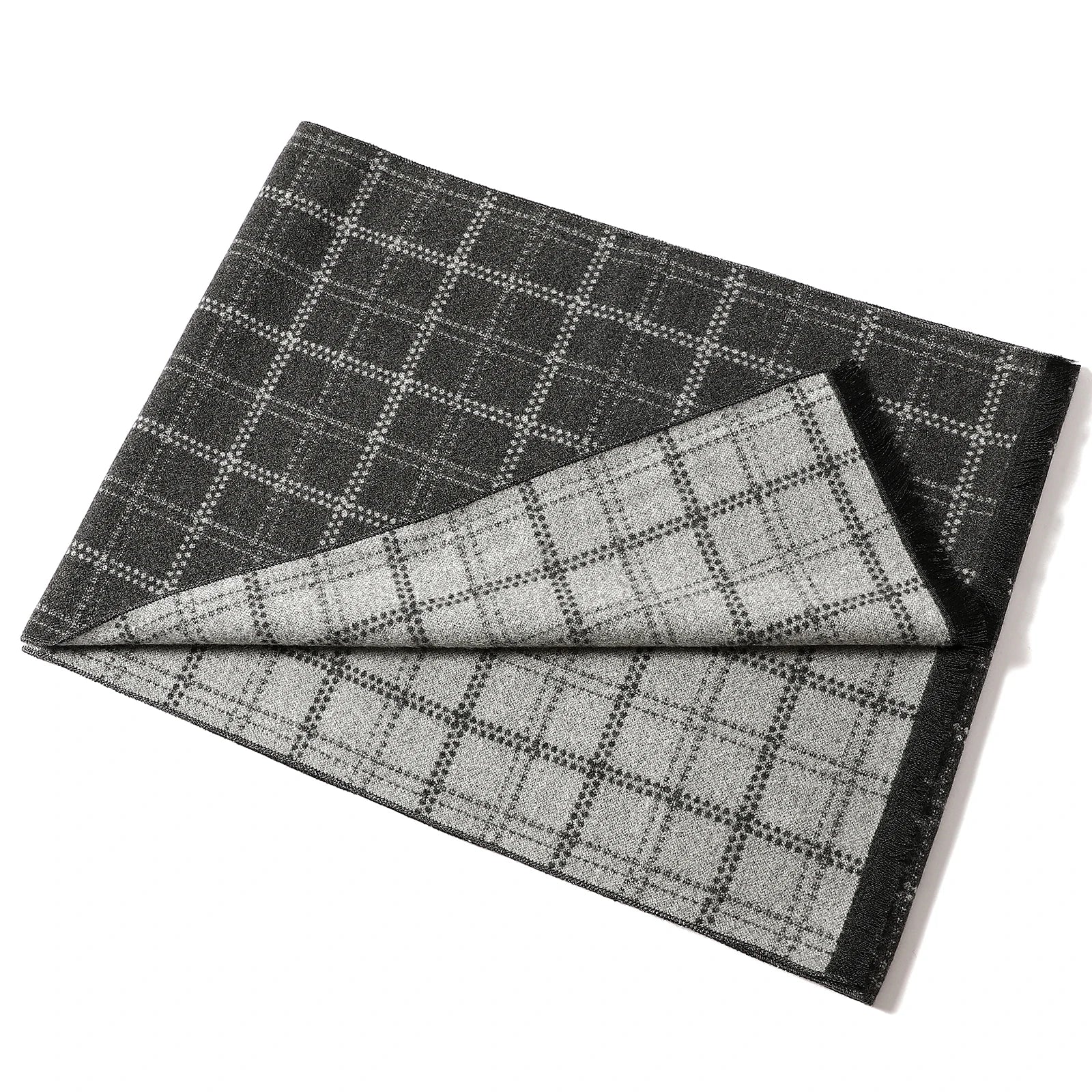 Femlion Classic Plaid Cashmere Scarf for Men - Winter Warmth in Style