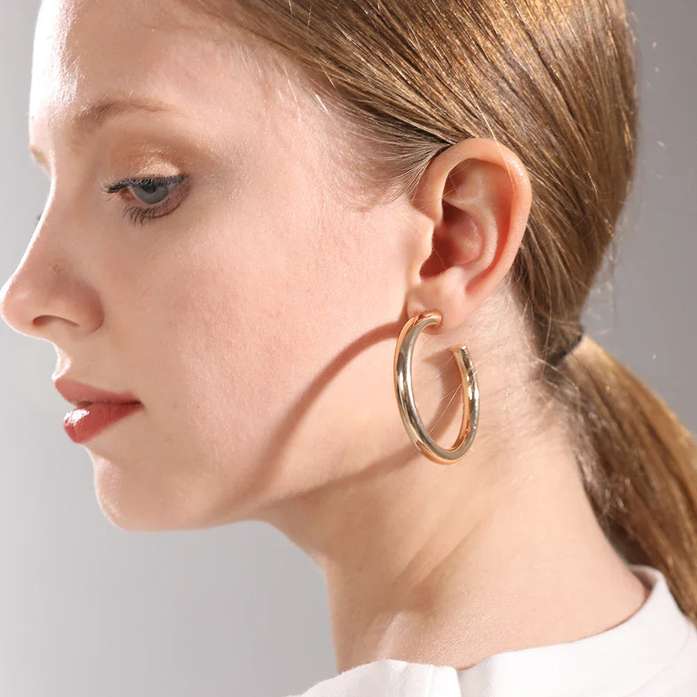 Femlion Geometric Circle Hoop Earrings for Women: Trendy Statement Jewelry