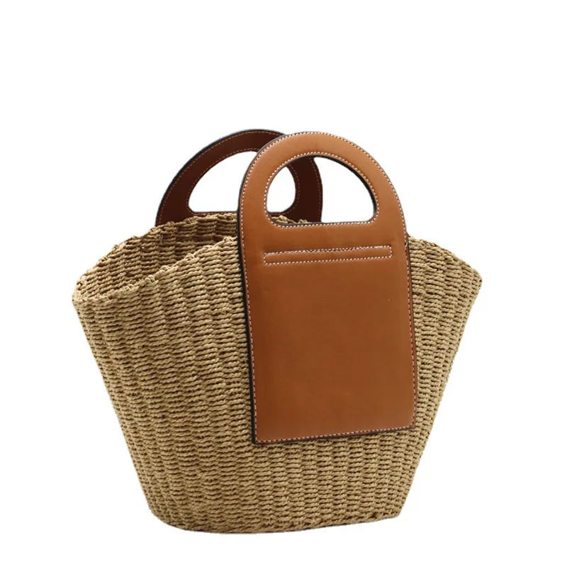 Femlion Hand-Held Straw Woven Bag - Fashion Women's Bag