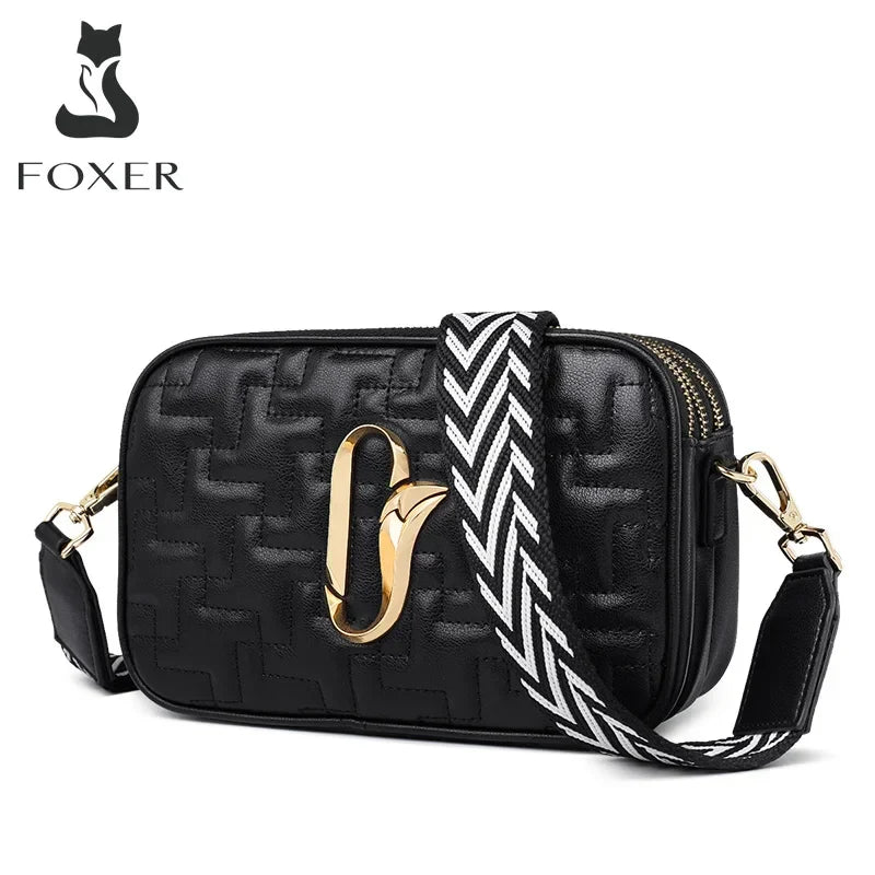 Femlion Knitted Strap Flap Bag | Three-tier Crossbody with Large Capacity Square Design