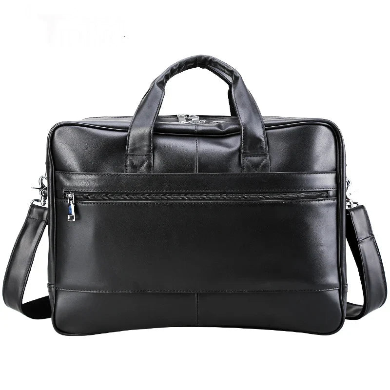 Femlion Men's Leather Laptop Briefcase for Business and Documents