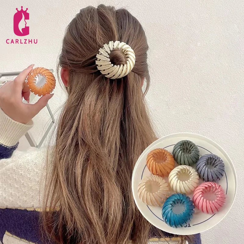 Femlion Chic Bun Hair Claw for Women, Ponytail Bird Nest Clip Hair Accessories