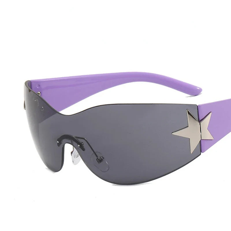 Femlion 2000's Punk Wrap Around Sunglasses UV400 Visor Eyewear Goggles