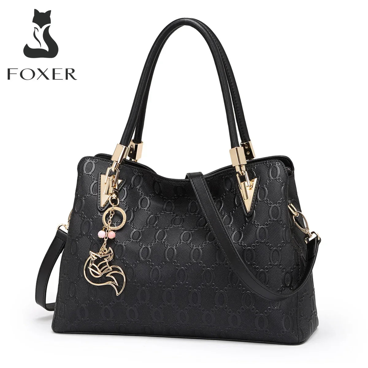 Femlion Occident Style Leather Crossbody Shoulder Bag for Women Office Tote Top Handle