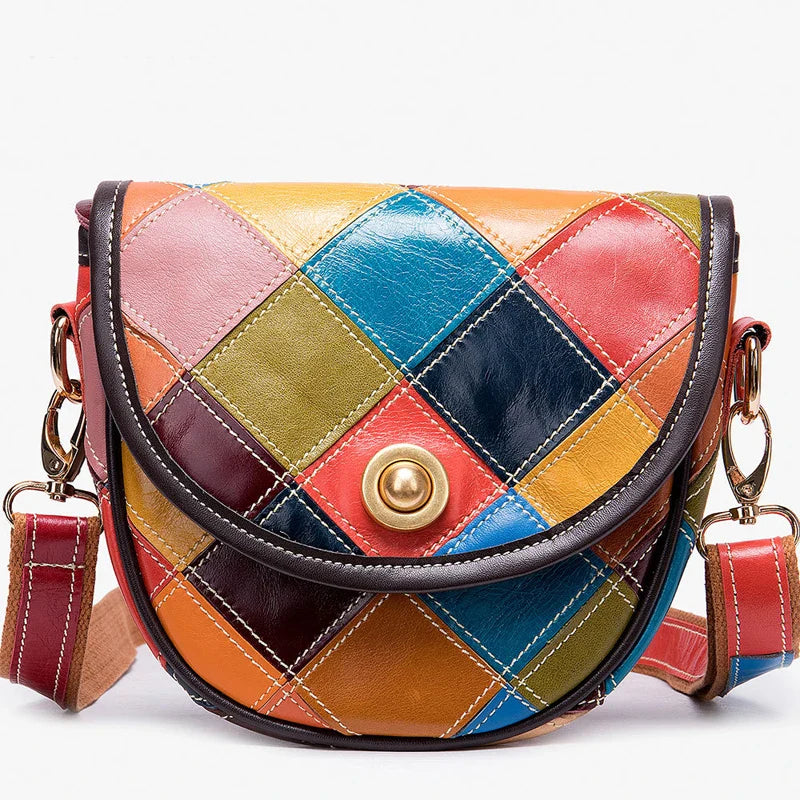 Femlion Genuine Leather Shoulder Bag Small Size Crossbody Purse MultiColor