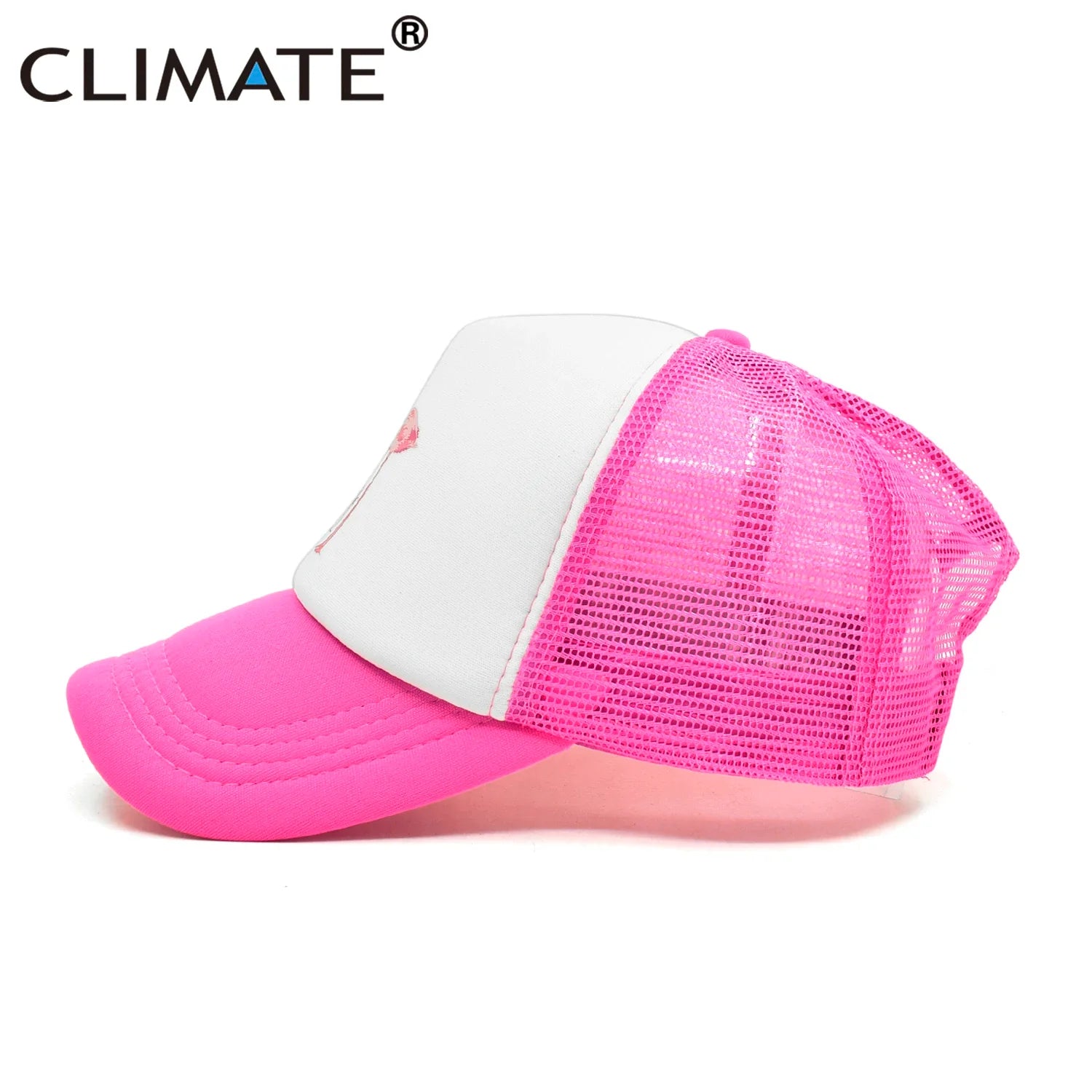 Femlion Pink Rose Flamingo Cap | Girls Women Hip Hop Mesh Baseball Hat