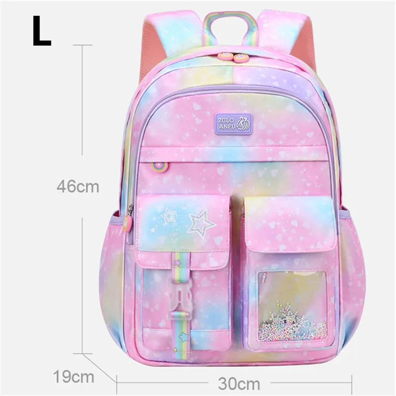 Femlion Princess School Backpack for Girls, Orthopedic Kids Satchel, Teenager Schoolbag