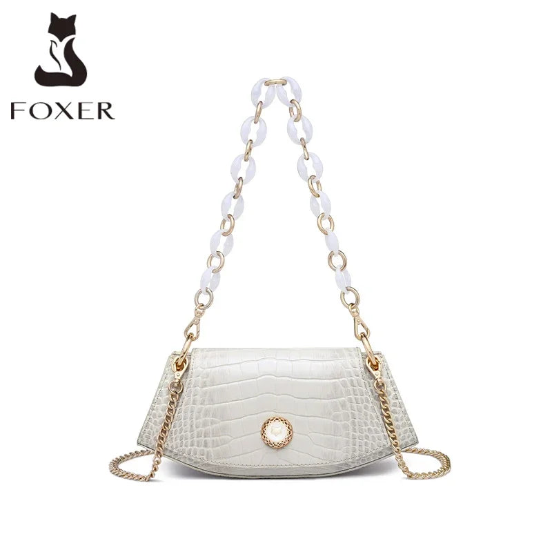 Femlion Luxury Leather Chain Shoulder Bag for Women