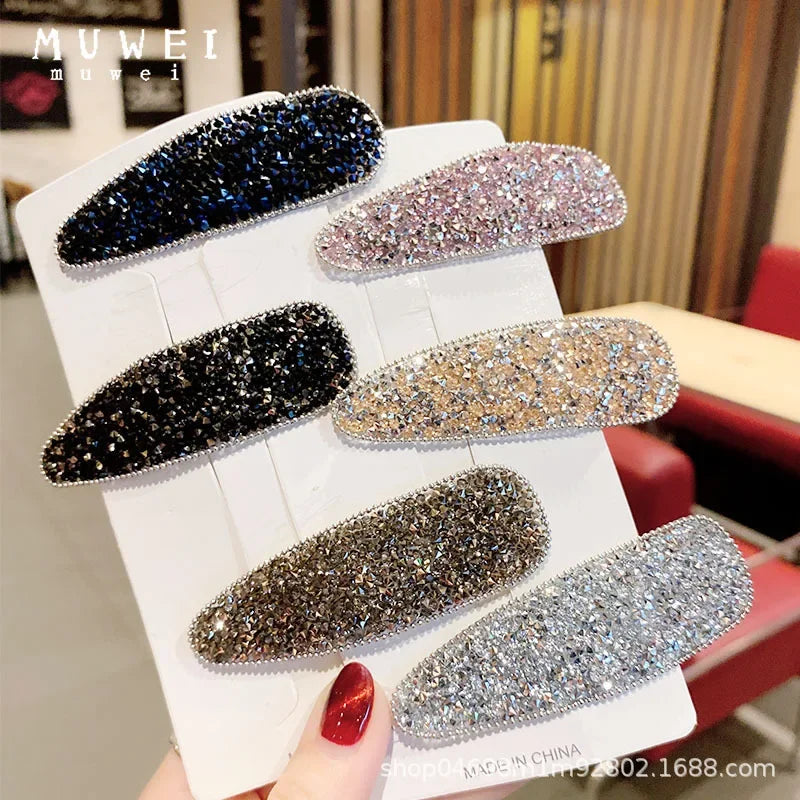 Femlion Rhinestone Square Hair Clip Set Women's Fashion Hair Accessories