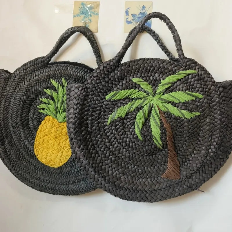 Femlion Pineapple Coconut Straw Woven Shoulder Bag