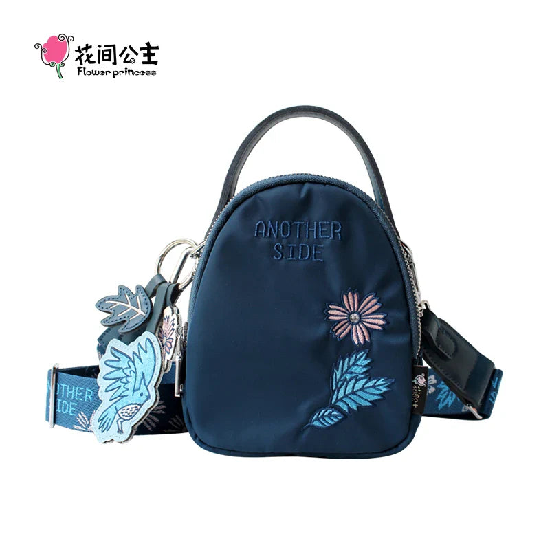 Femlion Summer Mini Crossbody Bag with Wide Strap in Nylon Cloth