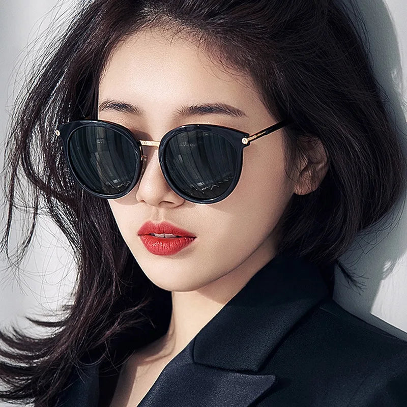 Femlion Retro Round Vintage Sunglasses Women Fashion Brand UV400 Shades