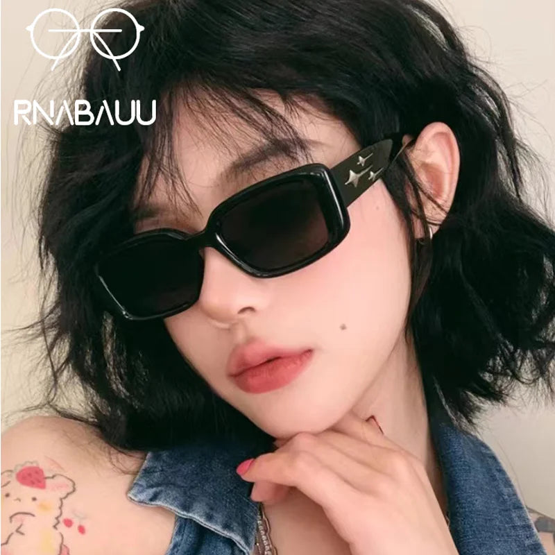 Femlion Fashion Rectangle Sunglasses 2024 Men Women Cat Eye Branded Bachelorette Party Glasses