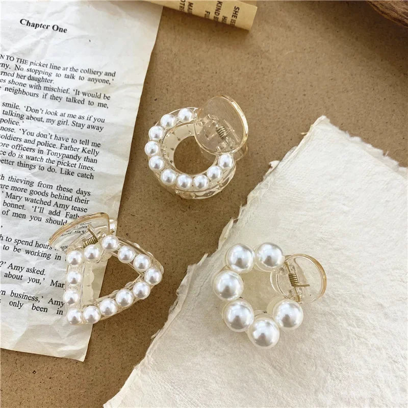 Femlion Pearl Hair Claw Vintage Elegant Princess Headwear Women Hair Accessories