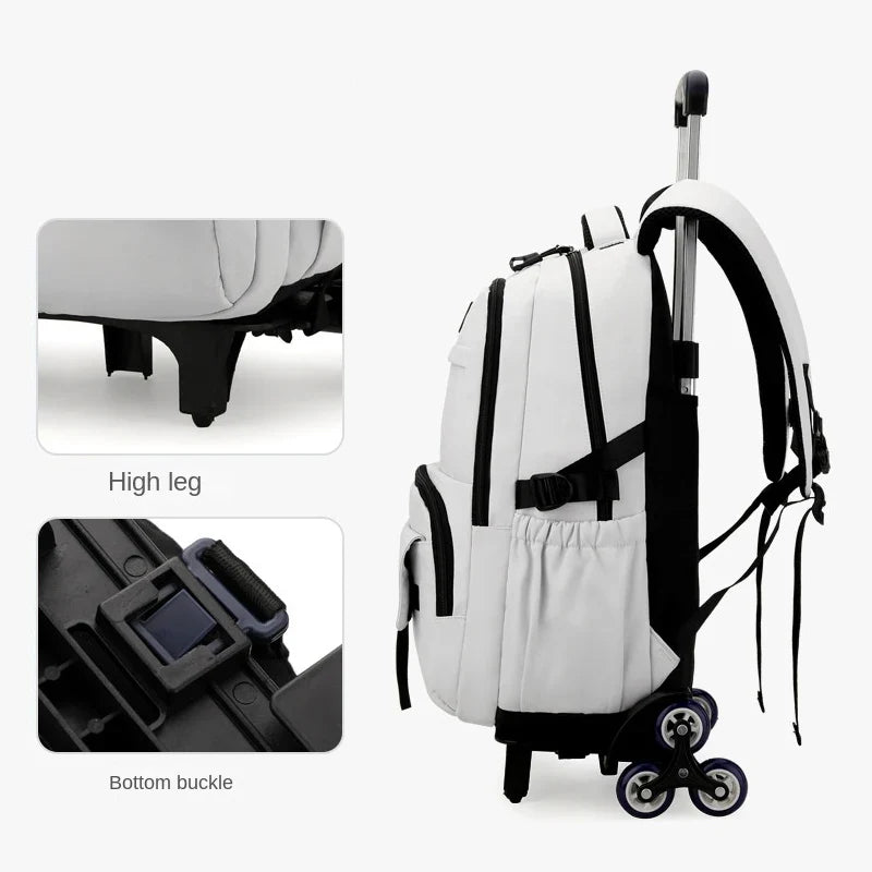 Femlion Kids Rolling Backpack with Wheels | School Book Bag Trolley for Boys