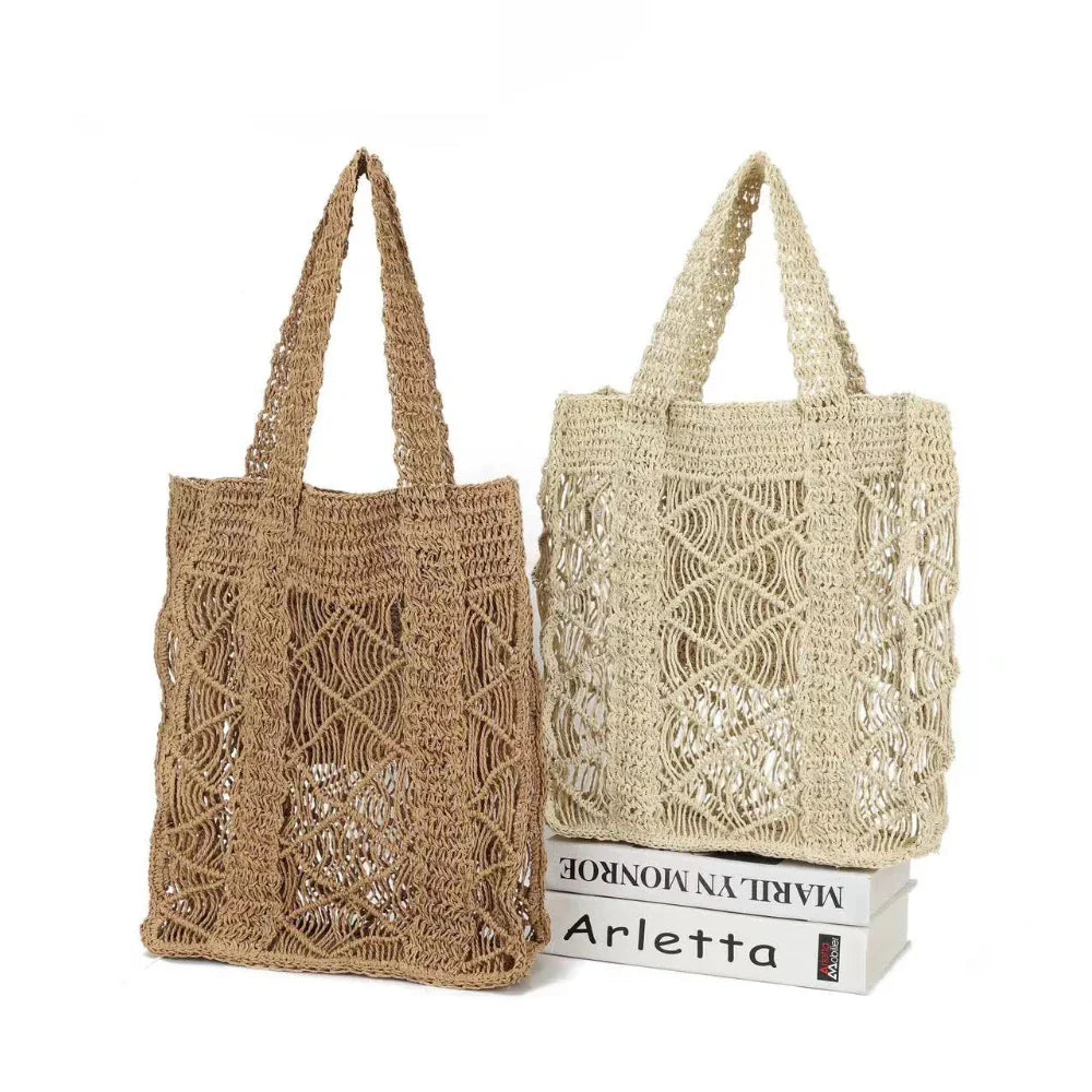 Femlion Straw Woven Beach Bag for Women, Trendy and Stylish